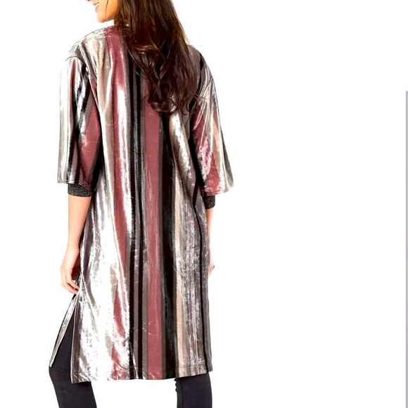 Miss Me Velvet Striped Cardigan - Picture 1 of 9